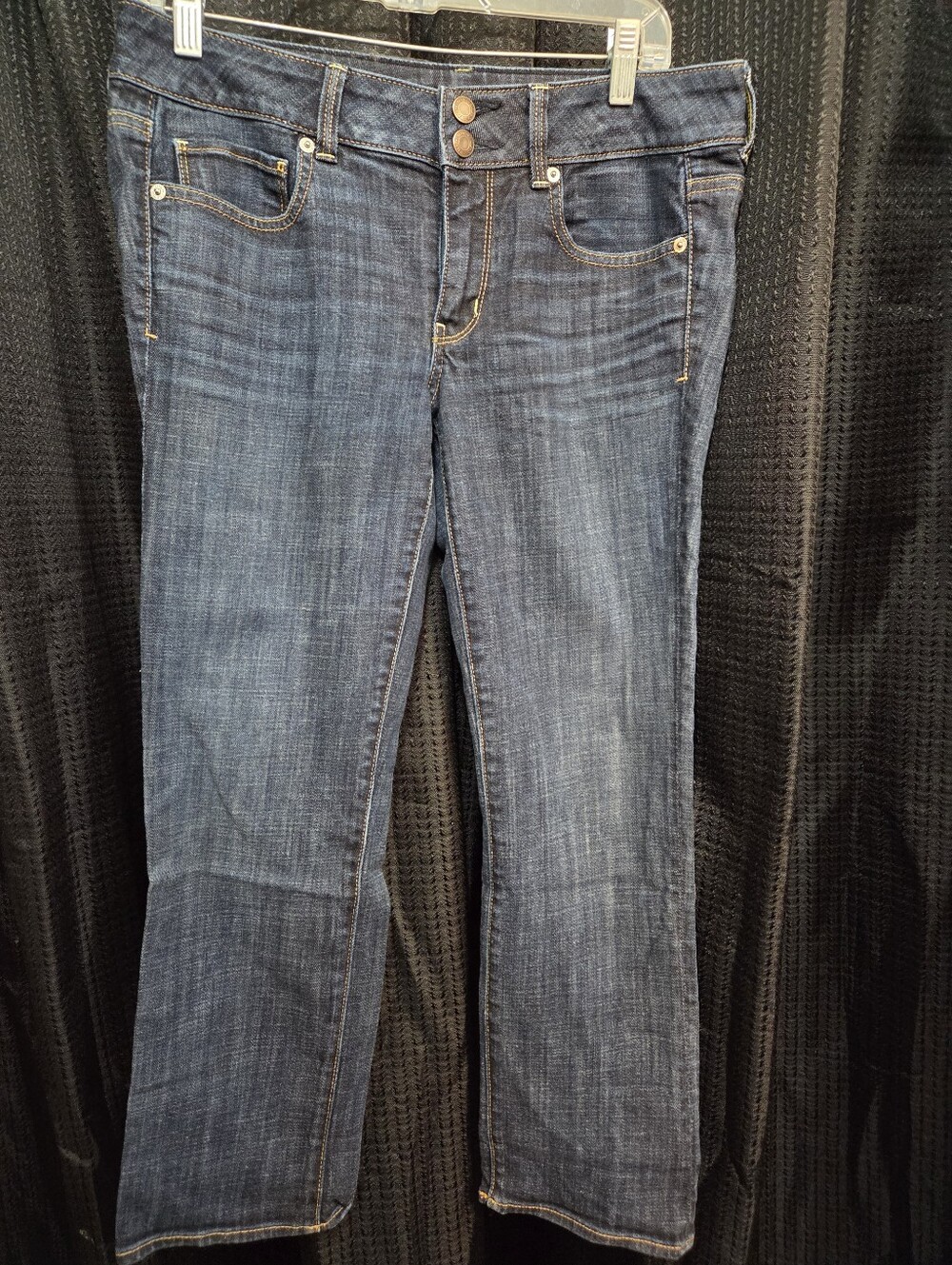 American Eagle Women’s Dark Blue Artist Crop Stretch Jeans Size 8